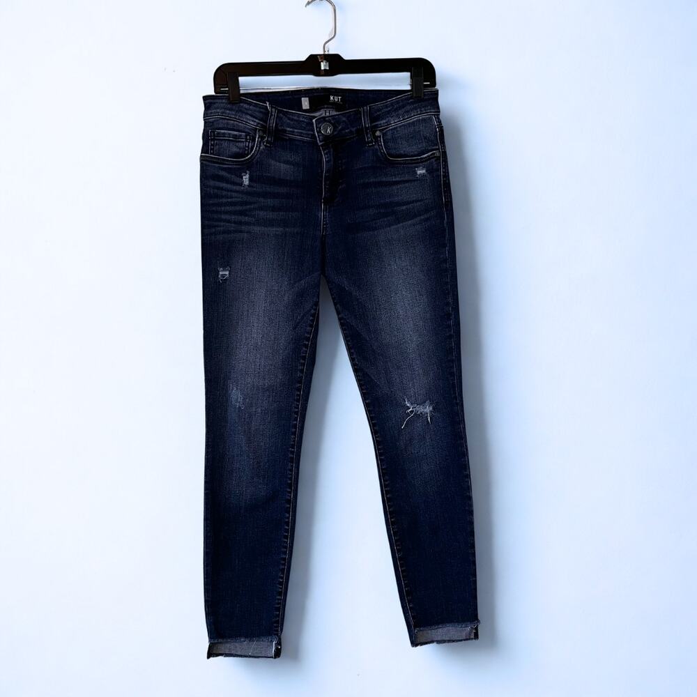 Kut From The Kloth Connie Ankle Skinny Jeans – Raw Hem Distressed